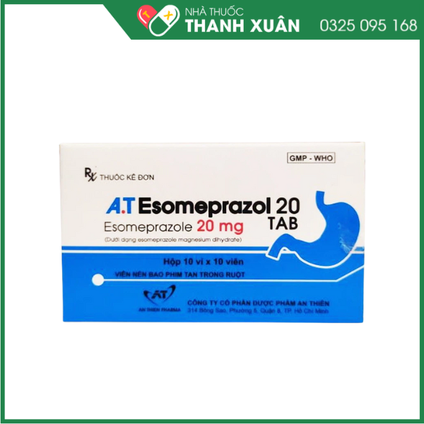 A.T Esomeprazol 20 tab điều trị loét dạ dày - tá tràng